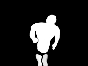 Negative space drawing of a man posing