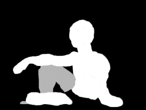 Negative image of a man relaxing